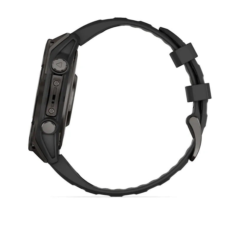 Garmin fenix® 8 – 47 mm, AMOLED Sapphire, Carbon grey DLC titanium with Black/pebble grey silicone band
