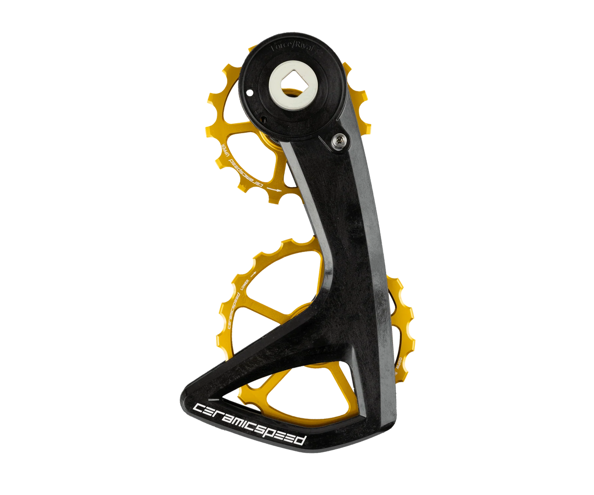 CeramicSpeed OSPW RS 5-Spoke Coated SRAM Force E1/Rival E1 Derailleur Pulley (Gold, Engraved)