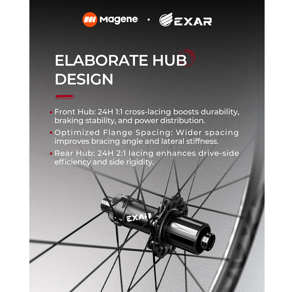 Magene EXAR GR45 Pro Carbon Gravel Wheelset-45mm (Disc Brake)