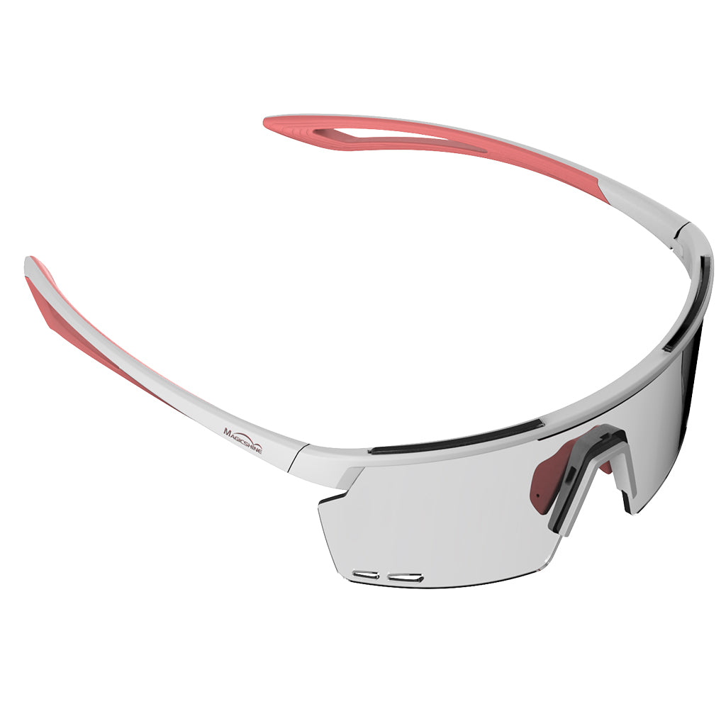 Magicshine Rouler Photochromic Sports Sunglasses-White/Pink