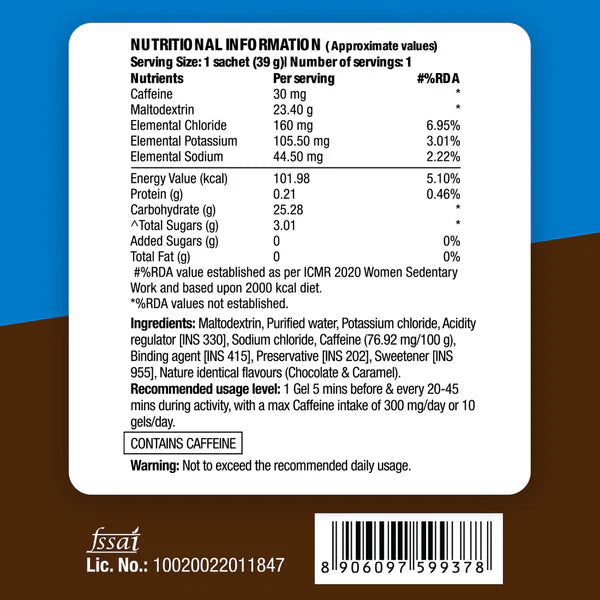 FAST&UP CAFFEINATED ENERGY GEL (CHOCOLATE BOURBON)
