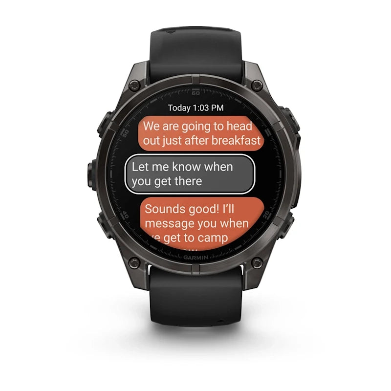 Garmin fenix® 8 – 47 mm, AMOLED Sapphire, Carbon grey DLC titanium with Black/pebble grey silicone band