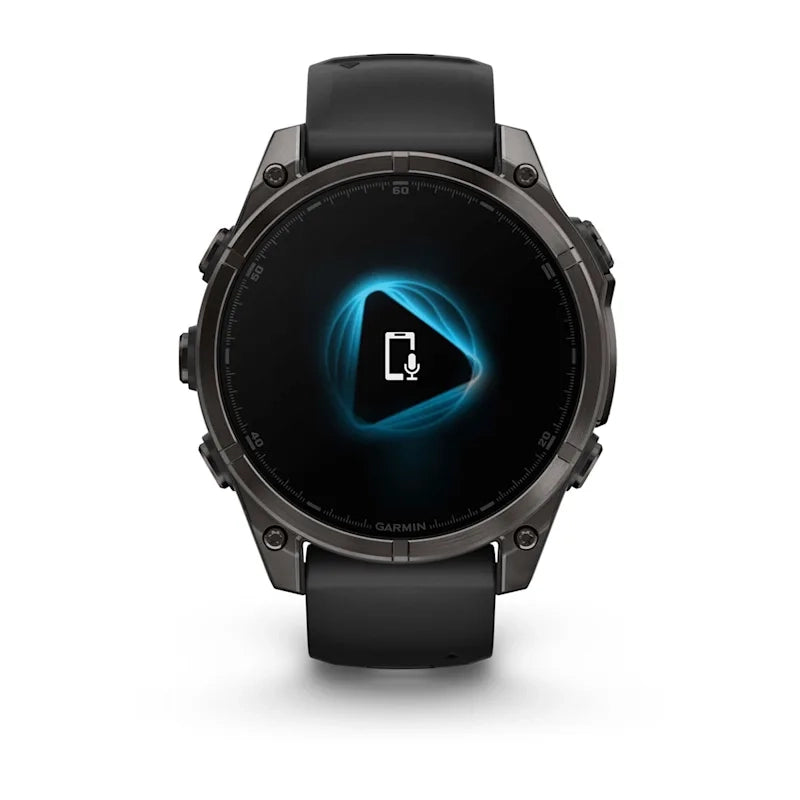 Garmin fenix® 8 – 47 mm, AMOLED Sapphire, Carbon grey DLC titanium with Black/pebble grey silicone band