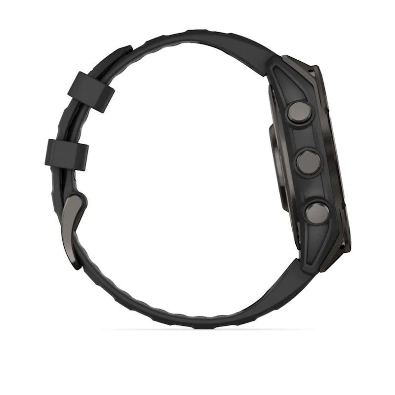 Garmin fenix® 8 – 47 mm, AMOLED Sapphire, Carbon grey DLC titanium with Black/pebble grey silicone band