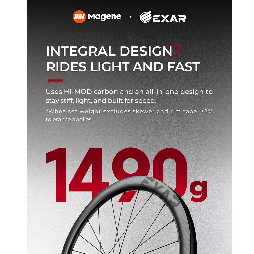 Magene EXAR GR45 Pro Carbon Gravel Wheelset-45mm (Disc Brake)