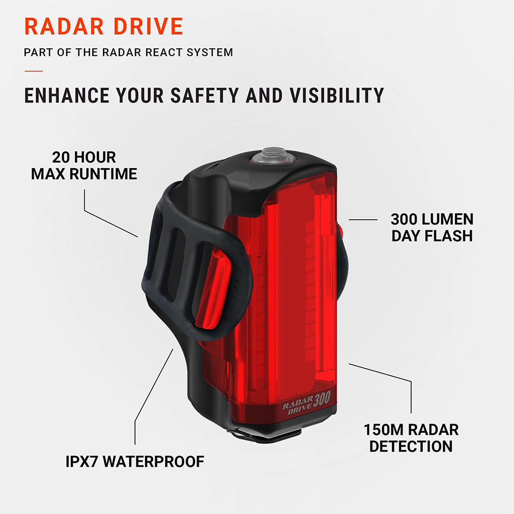 Lezyne Radar Drive Rear Light (300 Lumens)