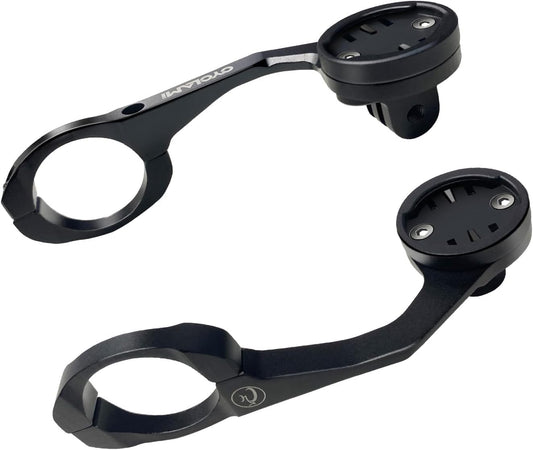 CYCLAMI S5 Aluminum Out Front Mount for Garmin Edge, XOSS | 31.8mm Bicycle Computer Handlebar Mount | Left Right Compatible Cycling GPS Holder