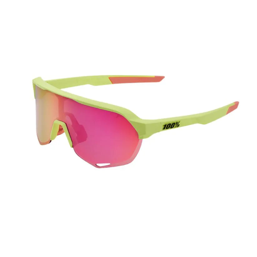 100% S2 Sport Sunglasses (Purple Multilayer/Matte Washed Out Neon Yellow)