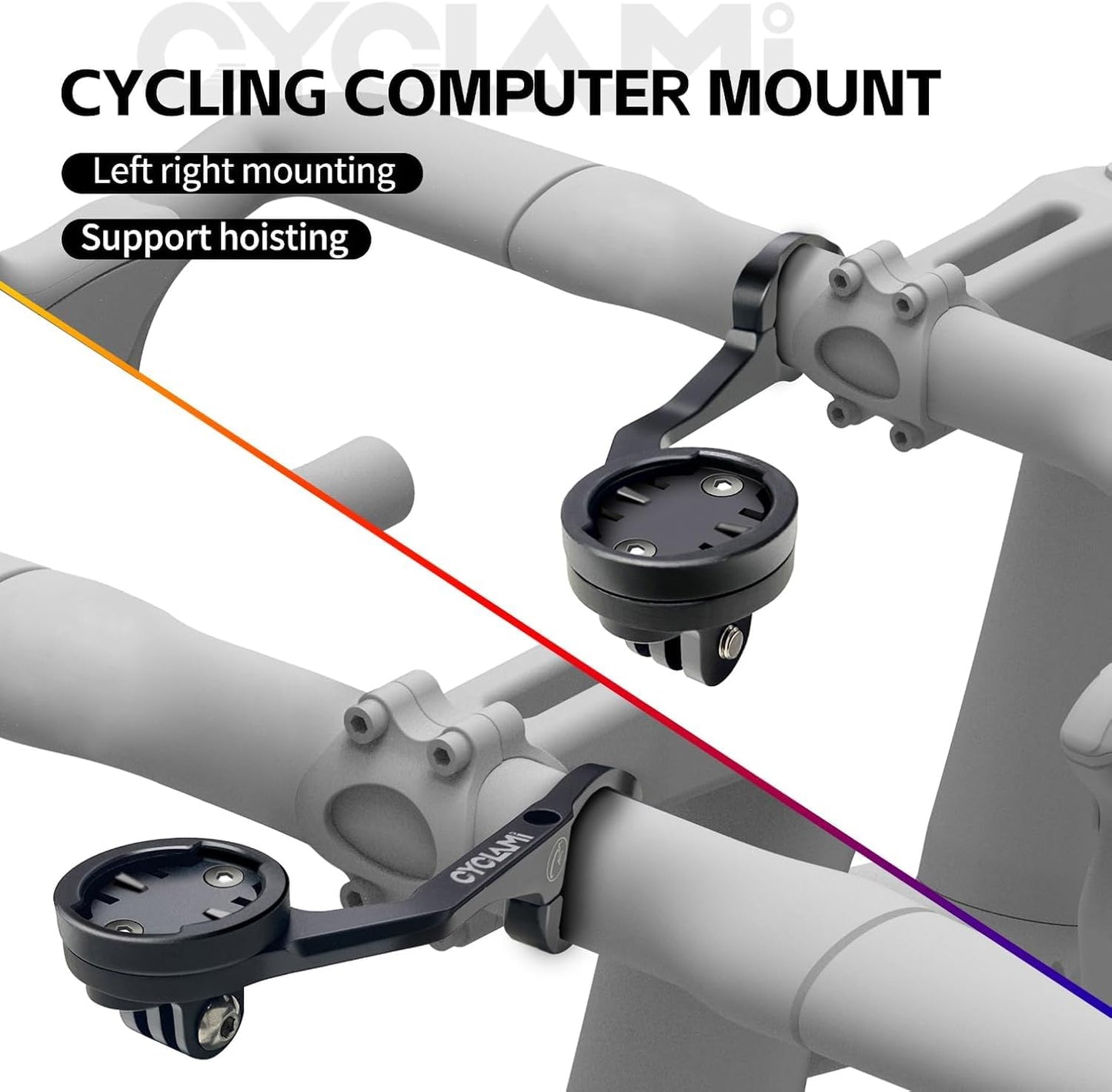 CYCLAMI S5 Aluminum Out Front Mount for Garmin Edge, XOSS | 31.8mm Bicycle Computer Handlebar Mount | Left Right Compatible Cycling GPS Holder
