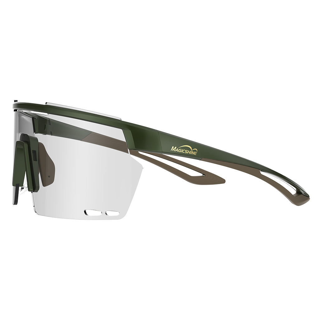 Magicshine Rouler Photochromic Sports Sunglasses-Green/Brown