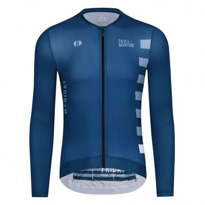 Skull Monton Friday Long Sleeve Jersey-Grey Blue
