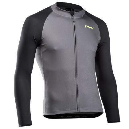 Northwave Blade 4 Long Sleeve Jersey-Dark Grey/Yellow Fluo
