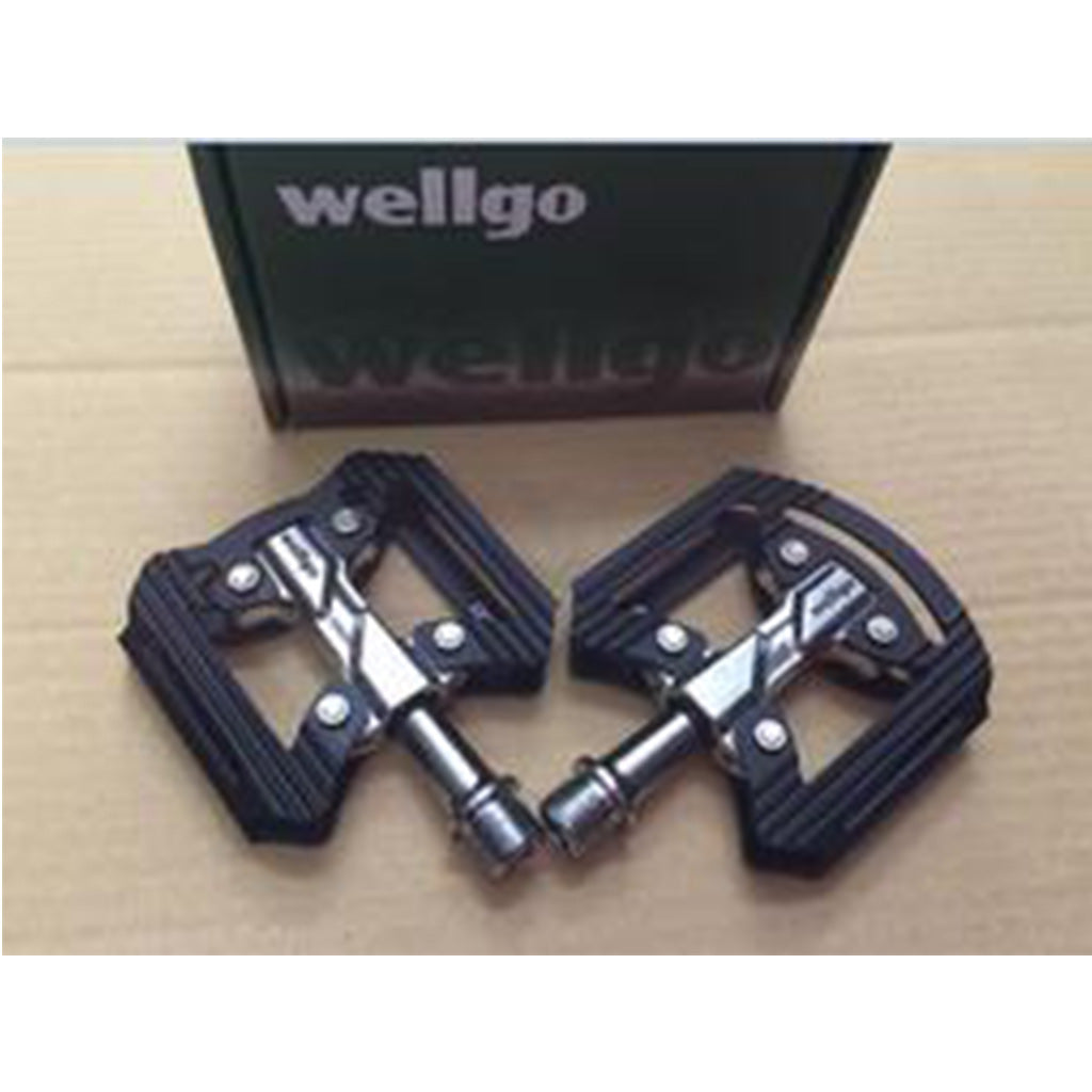 Wellgo C-306 CNC Aluminium Flat Pedal-Black/Silver