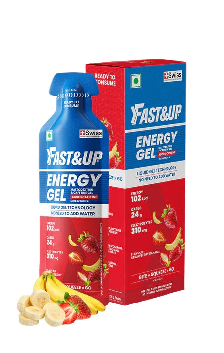 FAST&UP CAFFEINATED ENERGY GEL (STRAWBERRY BANANA) PACK OF 6
