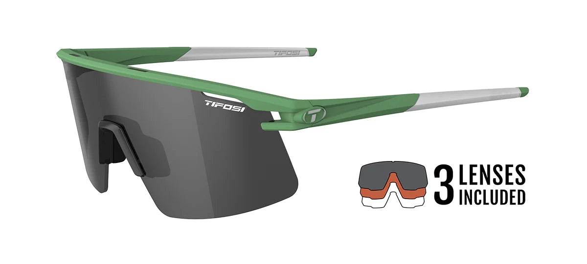 Tifosi Moab Lite Sport Sunglasses (Trail Pine/Smoke, AC Red, Clear)