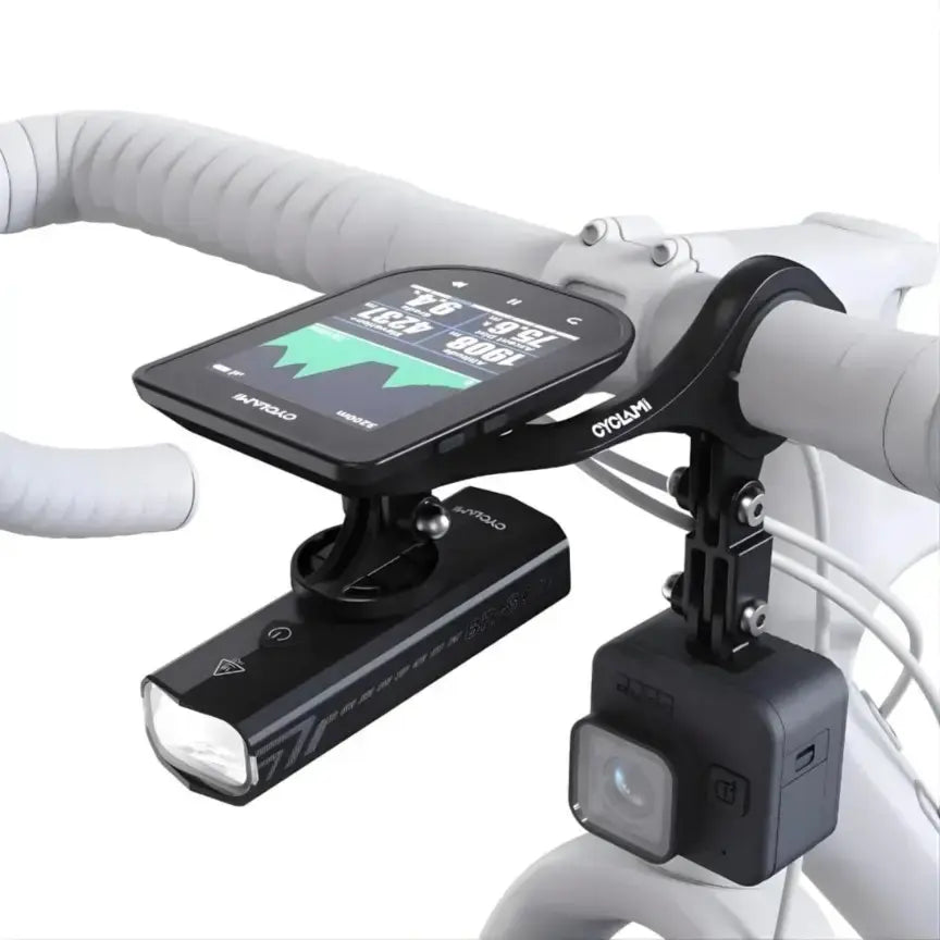 Cyclami M6W 3 in 1 Bicycle Mount for GPS Computer, Light & Action Camera