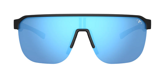 Tifosi Sanctum SL Sport Sunglasses (Gloss Black/Smoke, Bright Blue Mirror)