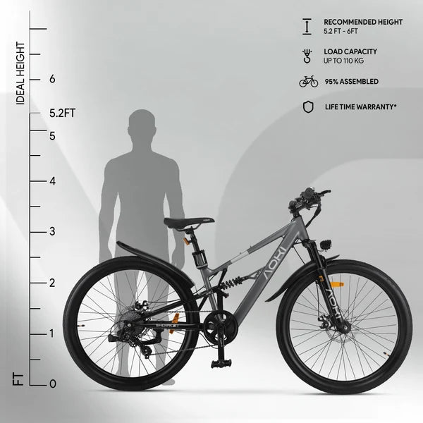 Aoki Sherpa Z1 Electric Bicycle (Metallic Grey)