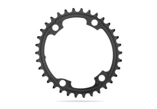AbsoluteBlack Premium 2x Oval 9/10/11 Speed Chainring (Black)