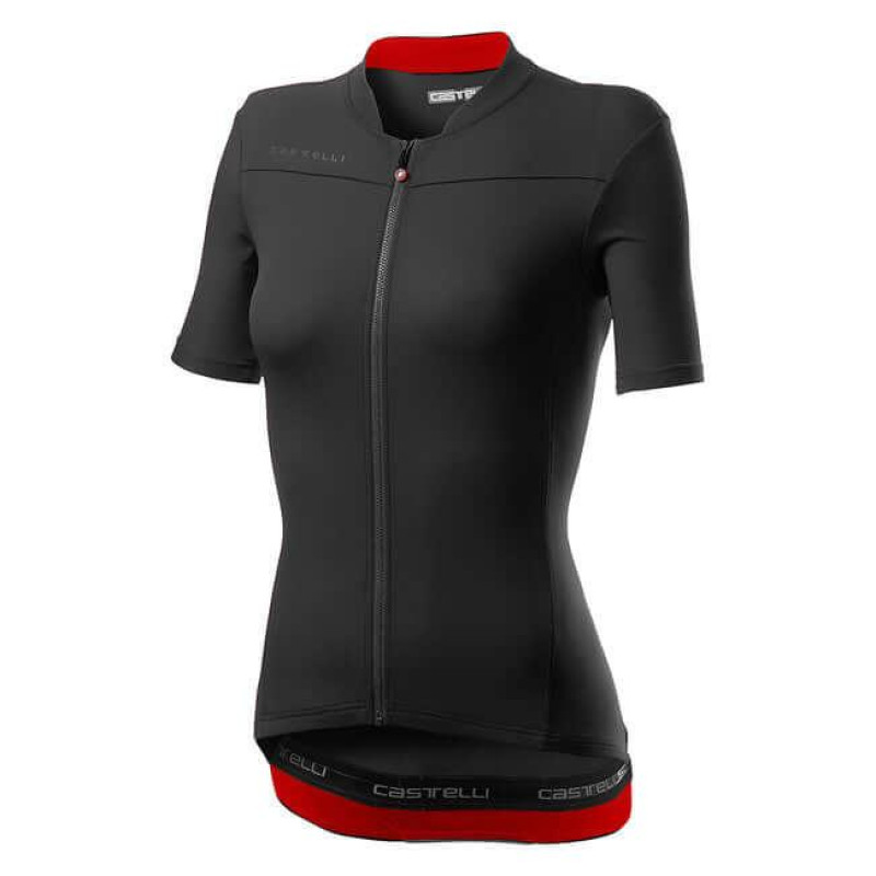 Castelli Anima 3 Women's Cycling Jersey (Light Black/Red)