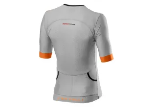 Castelli Free Speed 2 Mens Cycling Jersey (Silver Gray/Brilliant Orange)