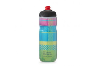 Polar Breakaway Insulated Tartan Bottle-Highlighter Green/Blue (590ml)