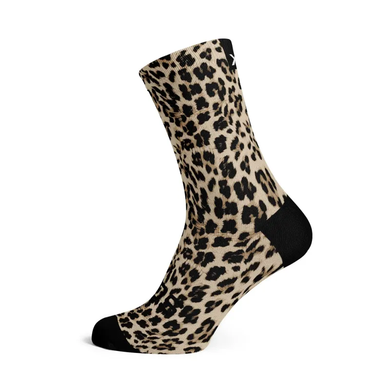 Sox Footwear Golden Leopard Casual Crew Unisex Multi Sport Socks (Print)
