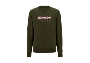 Santini Branded Unisex Full Sleeve Sweatshirt (Military Green)