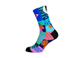 Sox Footwear Blocks Pink Padel Crew Unisex Multi Sport Socks (Print)