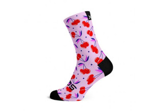 Sox Footwear Cherry Pink Casual Crew Unisex Multi Sport Socks (Print)