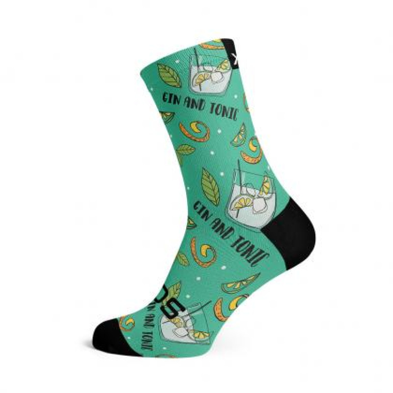 Sox Footwear Gin Casual Crew Unisex Multi Sport Socks (Print)