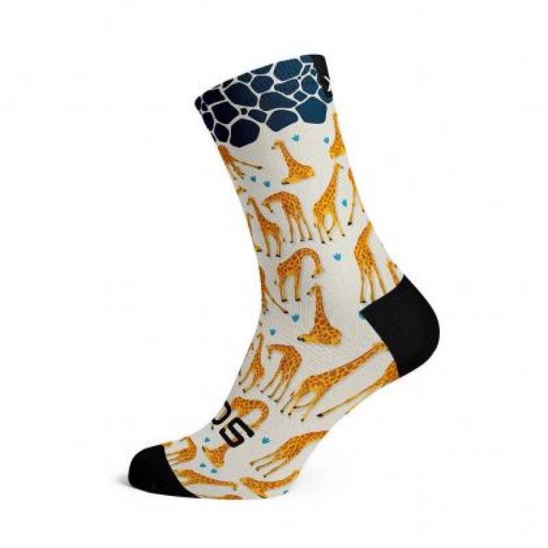 Sox Footwear Giraffe Casual Crew Unisex Multi Sport Socks (Print)